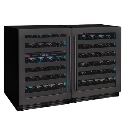 Allavino Reserva Series 100 Bottle  Undercounter - Three Zone Black Side-by-Side Wine Refrigerators with Black Stainless Steel Doors