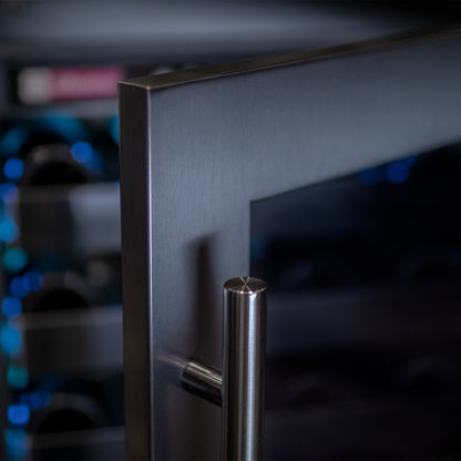 Allavino Reserva Series 100 Bottle Undercounter Four Zone Side-by-Side Wine Coolers with Black Stainless Steel Doors