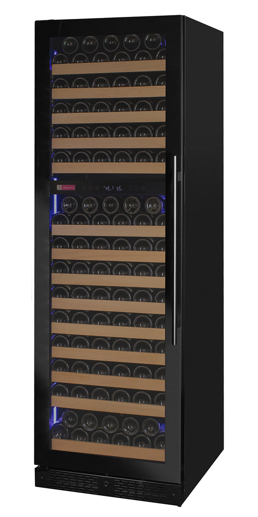 Allavino Reserva Series 172 Bottle Dual Zone Built-in Wine Refrigerator with Black Glass Door - Left Hinge