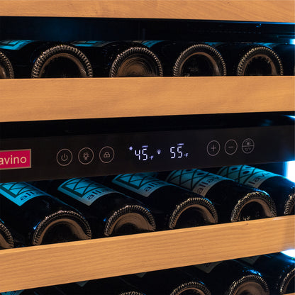 Allavino Reserva Series 172 Bottle Dual Zone Built-in Wine Refrigerator with Black Glass Door - Left Hinge