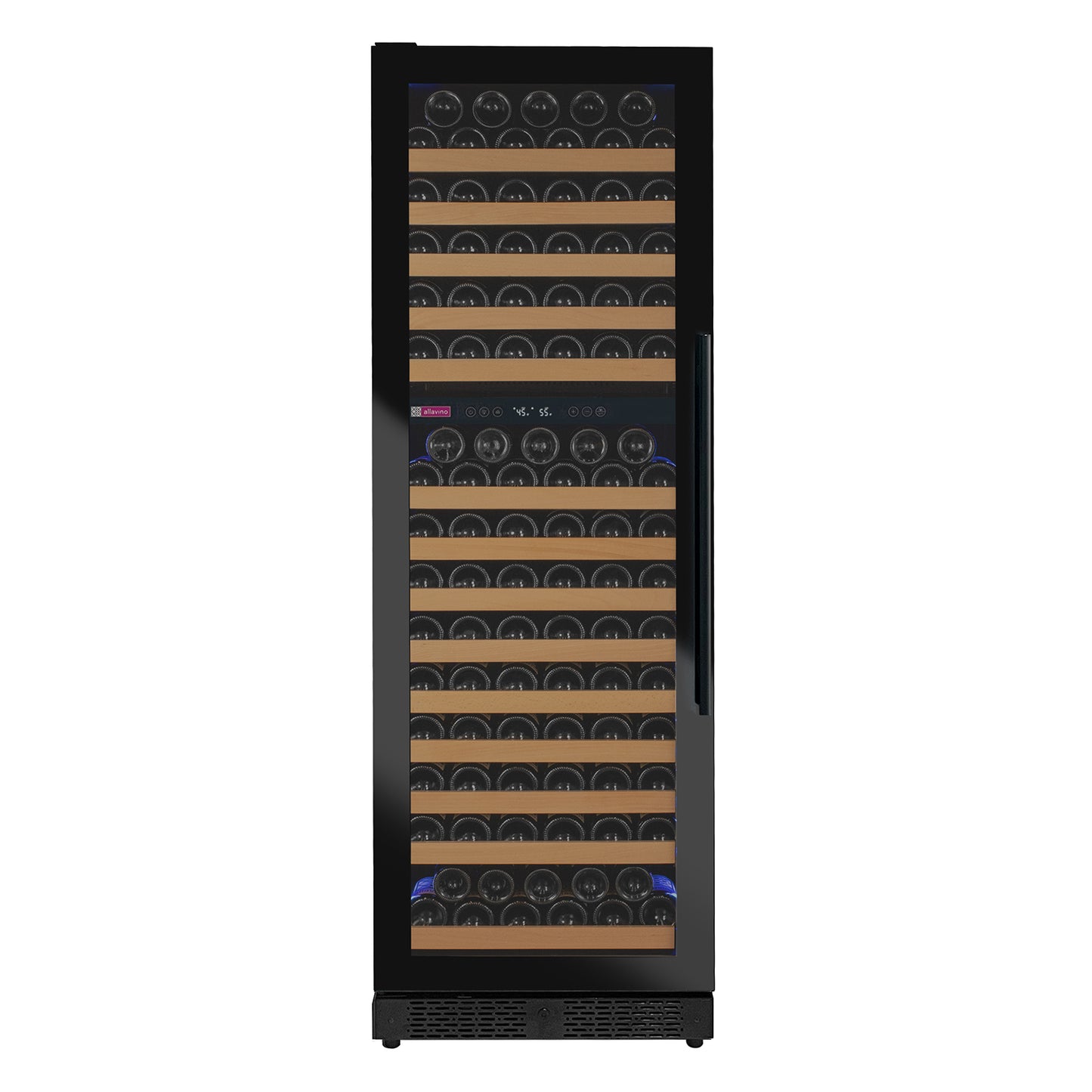 Allavino Reserva Series 172 Bottle Dual Zone Built-in Wine Refrigerator with Black Glass Door - Left Hinge