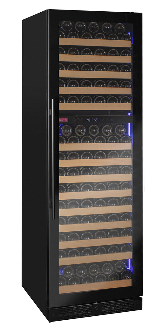 Allavino Reserva Series 172 Bottle Dual Zone Built-in Wine Refrigerator with Black Glass Door - Right Hinge