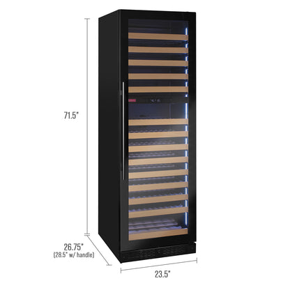 Allavino Reserva Series 172 Bottle Dual Zone Built-in Wine Refrigerator with Black Glass Door - Right Hinge
