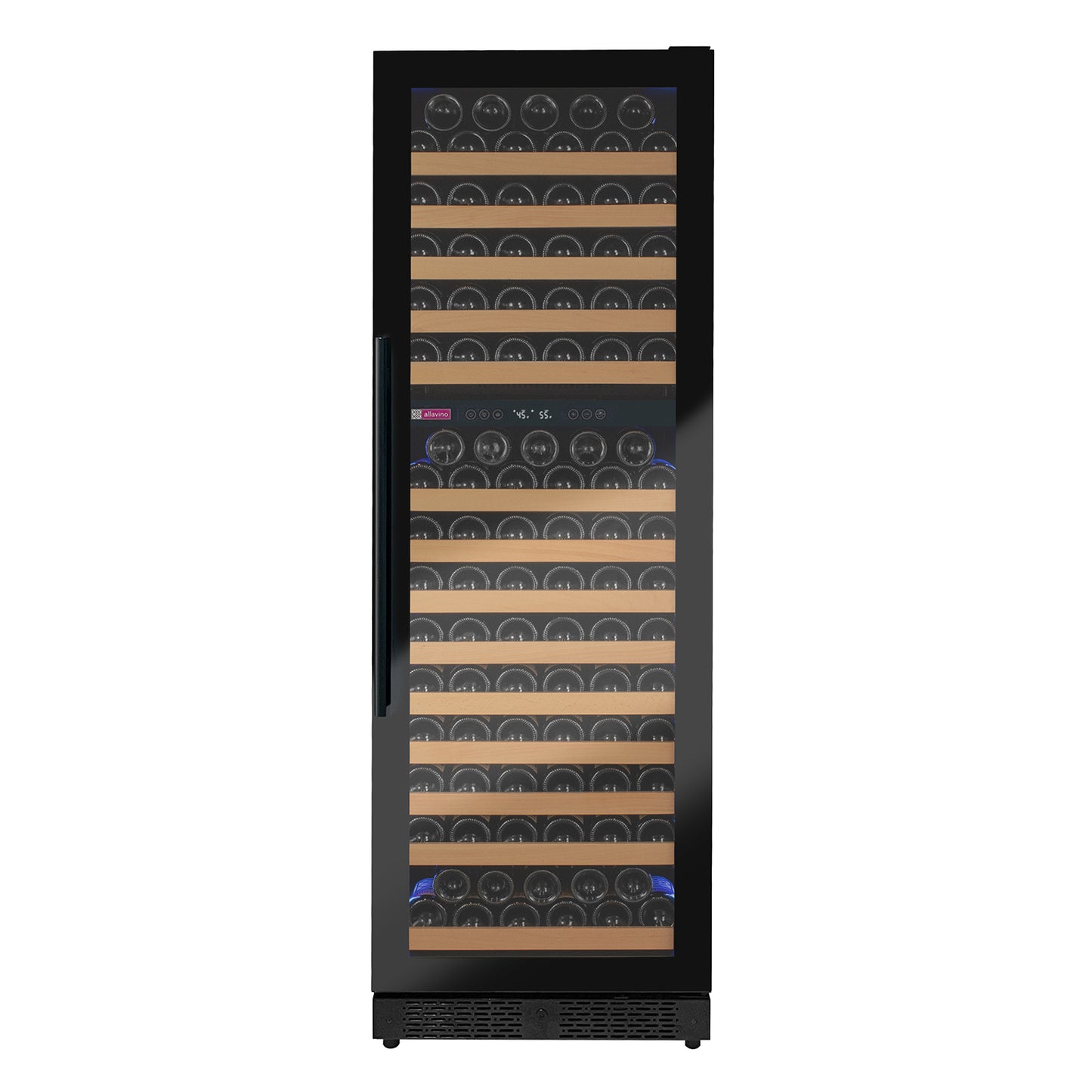 Allavino Reserva Series 172 Bottle Dual Zone Built-in Wine Refrigerator with Black Glass Door - Right Hinge