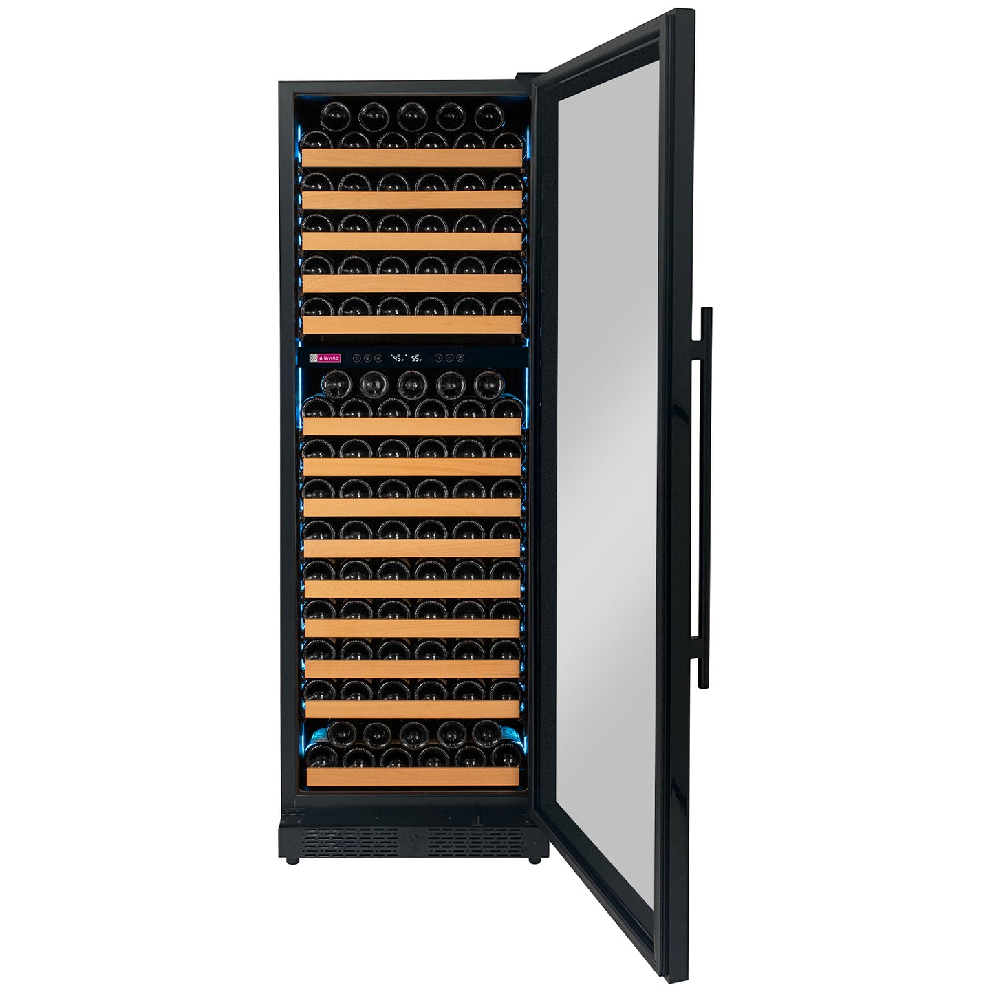 Allavino Reserva Series 172 Bottle Dual Zone Built-in Wine Refrigerator with Black Glass Door - Right Hinge