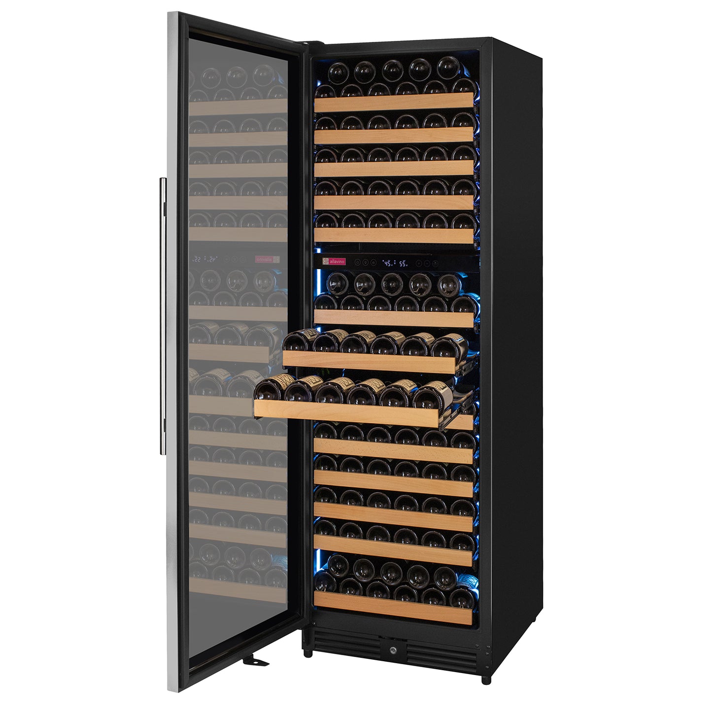 Allavino Reserva Series 172 Bottle Dual Zone Built-in Wine Refrigerator with Stainless Steel Door - Left Hinge