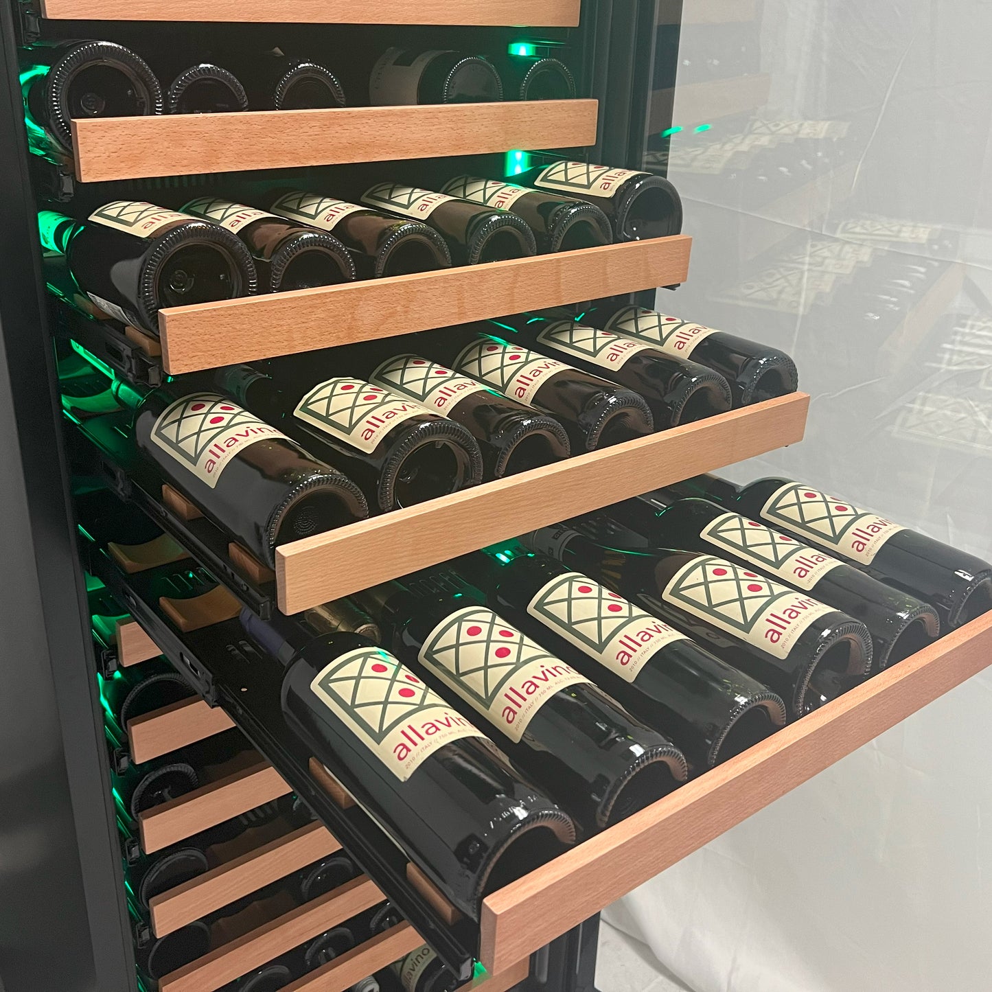 Allavino Reserva Series 308 Bottle 71-Inch Tall Four Zone Stainless Steel Side-by-Side Wine Refrigerator