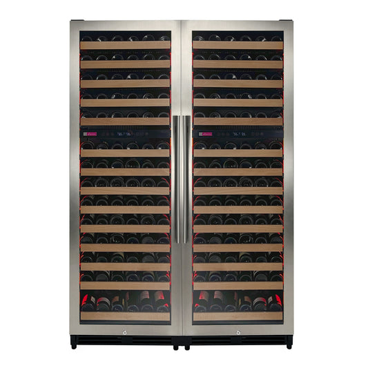 Allavino Reserva Series 308 Bottle 71-Inch Tall Four Zone Stainless Steel Side-by-Side Wine Refrigerator