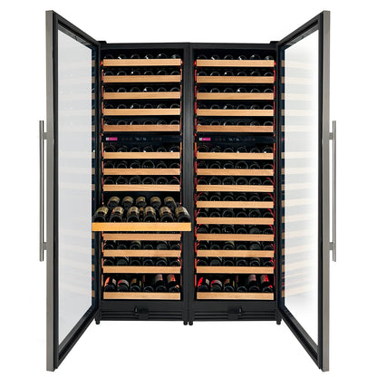 Allavino Reserva Series 308 Bottle 71-Inch Tall Four Zone Stainless Steel Side-by-Side Wine Refrigerator