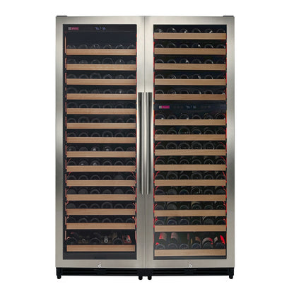 Allavino Reserva Series 317 Bottle 71-Inch Tall Three Zone Stainless Steel Side-by-Side Wine Refrigerator