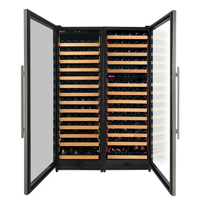 Allavino Reserva Series 317 Bottle 71-Inch Tall Three Zone Stainless Steel Side-by-Side Wine Refrigerator