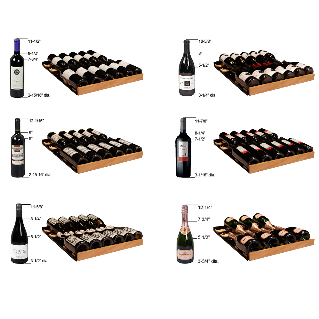 Allavino Reserva Series 317 Bottle Three Zone Tall Side-by-Side Wine Refrigerators with Black Glass Doors