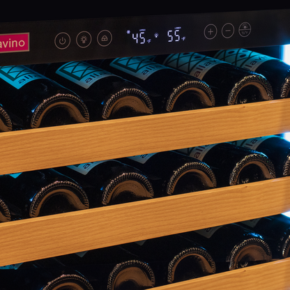 Allavino Reserva Series 317 Bottle Three Zone Tall Side-by-Side Wine Refrigerators with Black Glass Doors