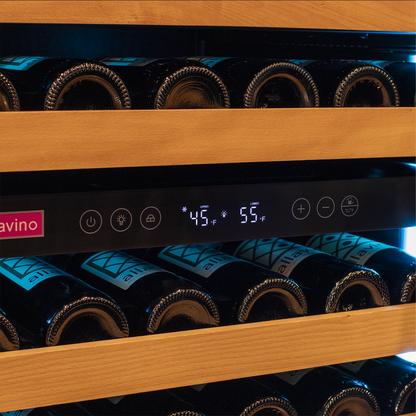 Allavino Reserva Series 317 Bottle Three Zone Tall Side-by-Side Wine Refrigerators with Black Glass Doors