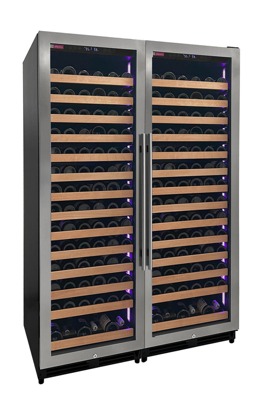Allavino Reserva Series 326 Bottle 71-Inch Tall Dual Zone Stainless Steel Side-by-Side Wine Refrigerator