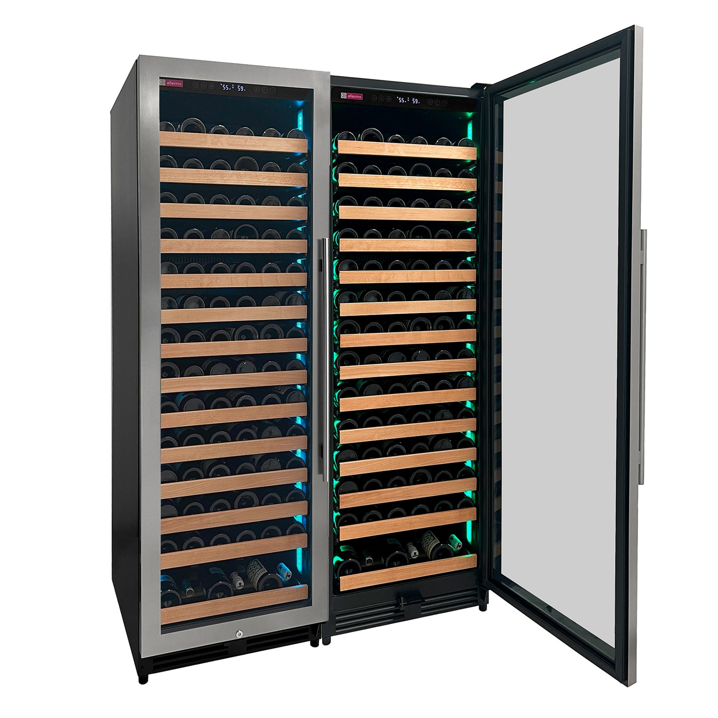 Allavino Reserva Series 326 Bottle 71-Inch Tall Dual Zone Stainless Steel Side-by-Side Wine Refrigerator