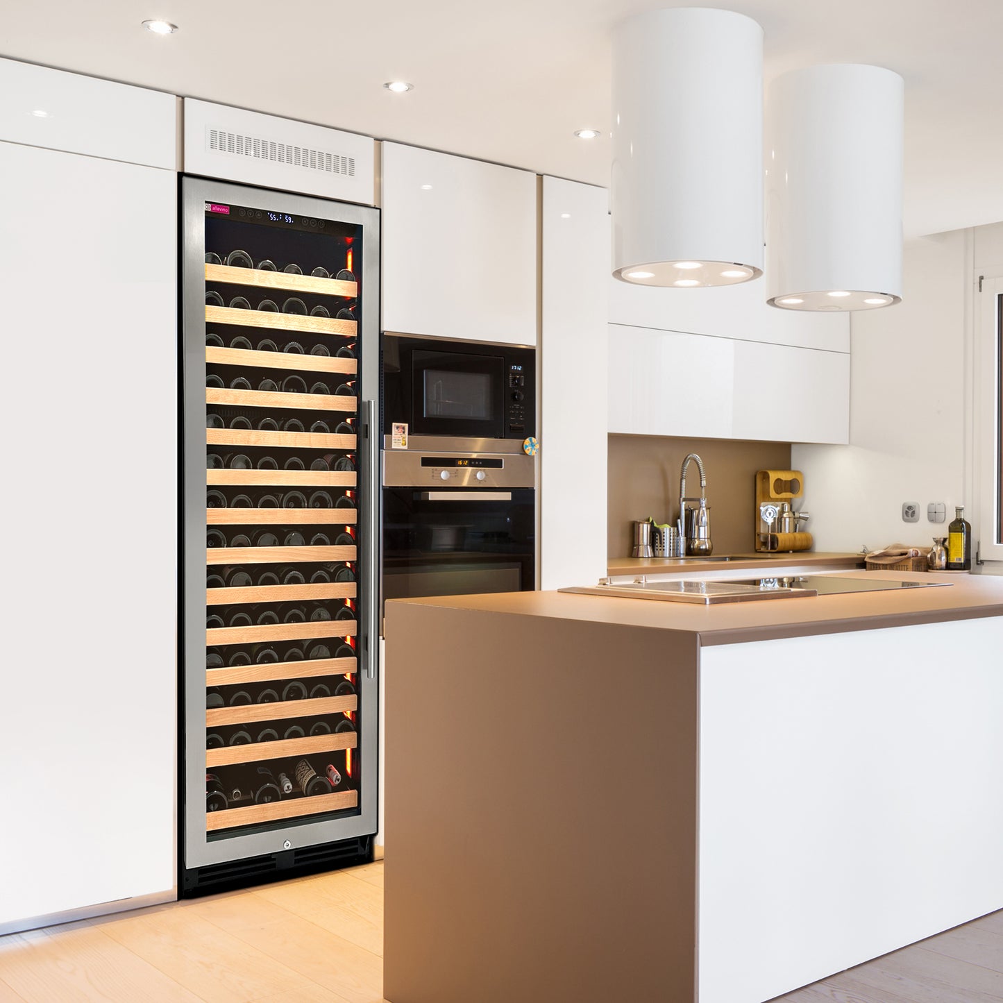 Allavino Reserva Series 326 Bottle 71-Inch Tall Dual Zone Stainless Steel Side-by-Side Wine Refrigerator