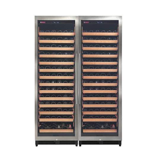 Allavino Reserva Series 326 Bottle 71-Inch Tall Dual Zone Stainless Steel Side-by-Side Wine Refrigerator