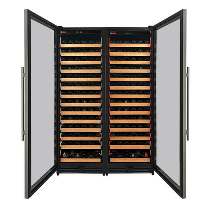 Allavino Reserva Series 326 Bottle 71-Inch Tall Dual Zone Stainless Steel Side-by-Side Wine Refrigerator