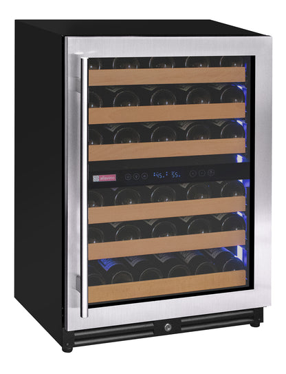 Allavino Reserva Series 51 Bottle Dual Zone Undercounter Wine Refrigerator Cooler with Stainless Steel Door - Right Hinge
