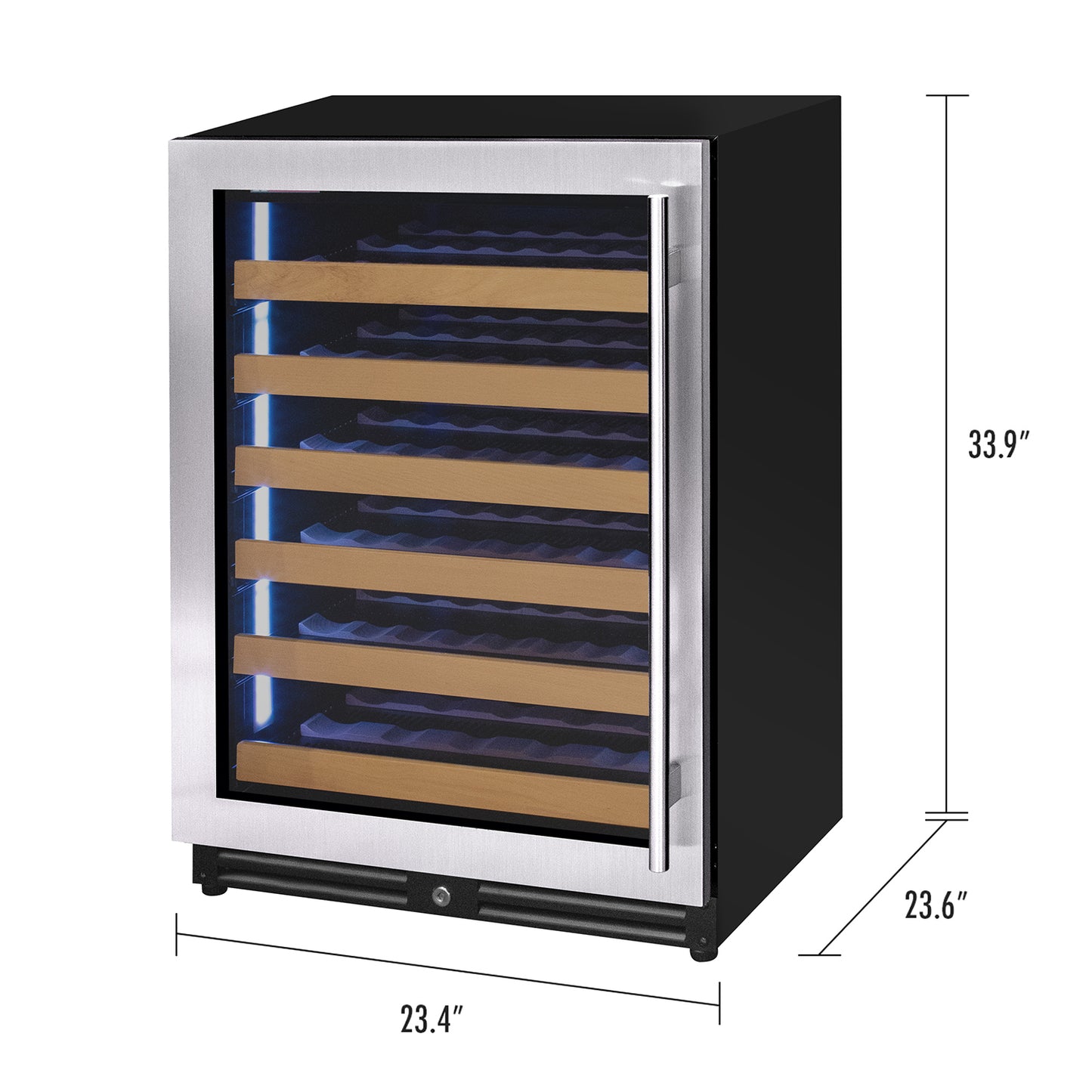 Allavino Reserva Series 51 Bottle Single Zone Built-in Luxury Wine Refrigerator with Stainless Steel Door - Left Hinge