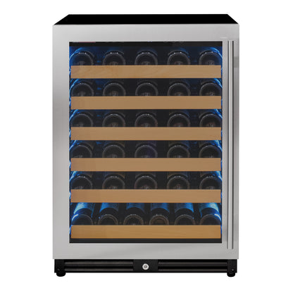 Allavino Reserva Series 51 Bottle Single Zone Built-in Luxury Wine Refrigerator with Stainless Steel Door - Left Hinge