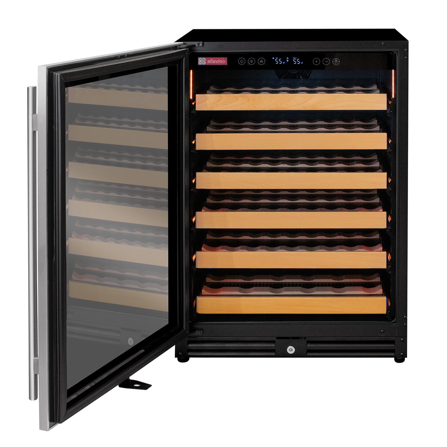 Allavino Reserva Series 51 Bottle Single Zone Built-in Luxury Wine Refrigerator with Stainless Steel Door - Left Hinge