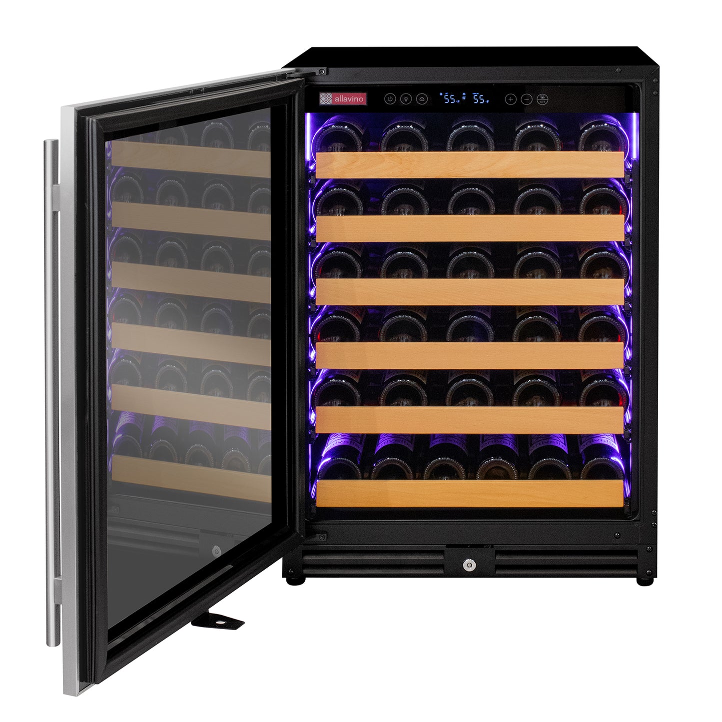 Allavino Reserva Series 51 Bottle Single Zone Built-in Luxury Wine Refrigerator with Stainless Steel Door - Left Hinge