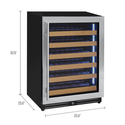 Allavino Reserva Series 51 Bottle Single Zone Built-in Luxury Wine Refrigerator with Stainless Steel Door - Right Hinge