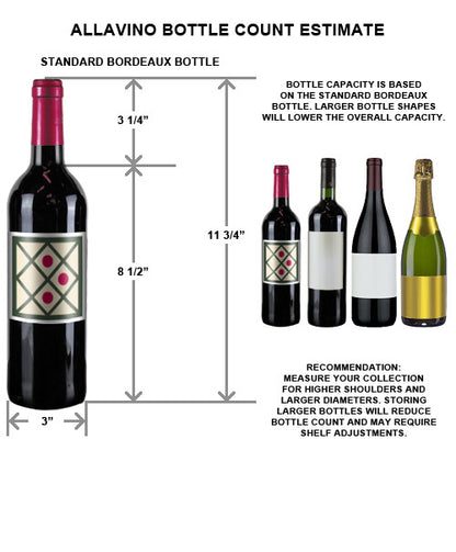Allavino Vite Series 554 Bottle Dual Zone Tall Side-by-Side Wine Refrigerator with Black Doors
