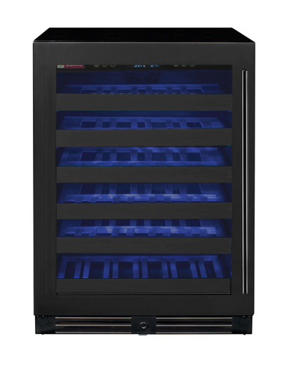 Allavino Reserva Series 50 Bottle 34" Tall Single Zone Left Hinge Black Stainless Steel Wine Cooler Refrigerator