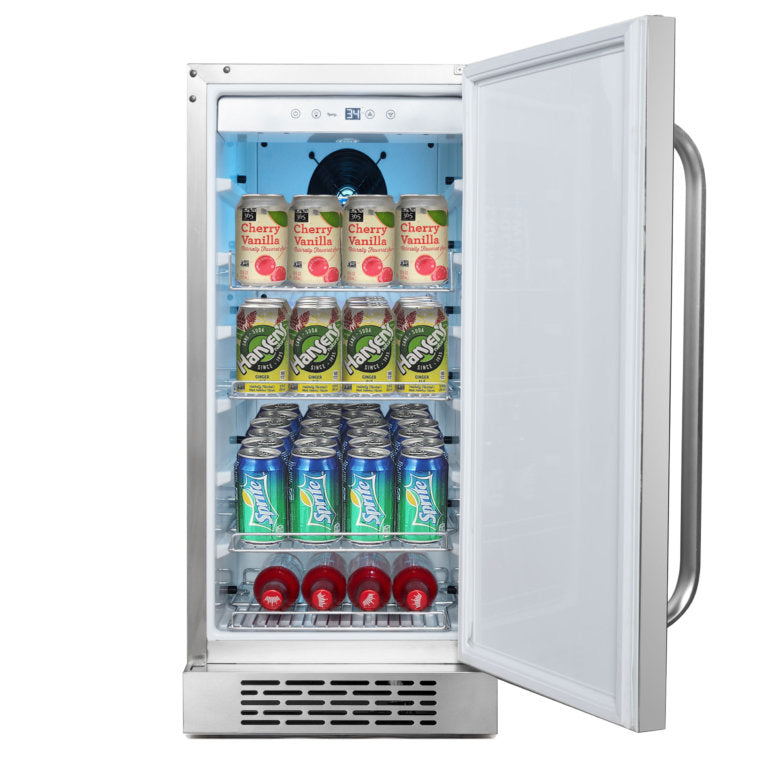 Whynter BOR-326FS 15" Built-In Energy Star 3.0 cu. ft. Indoor/Outdoor Beverage Refrigerator Cooler Weather Proof in Stainless Steel