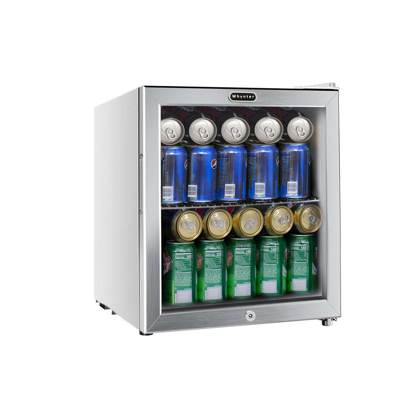 Whynter BR-062WS 62 Can Freestanding Beverage Refrigerator cooler With Lock Stainless Steel