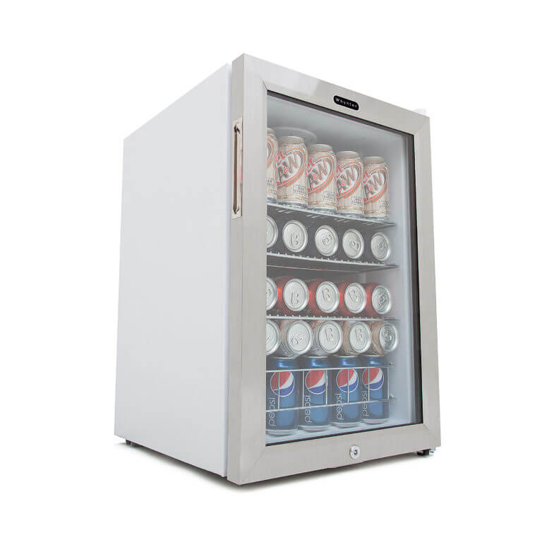 Whynter BR-091WS 90 Can Freestanding Beverage Refrigerator cooler With Lock Stainless Steel