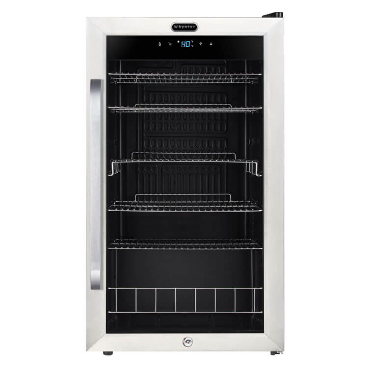 Whynter BR-1211DS 121 Can Freestanding Beverage Refrigerator cooler with Digital Control and Lock Stainless Steel