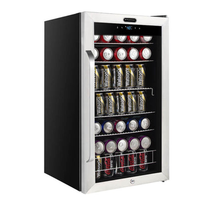 Whynter BR-1211DS 121 Can Freestanding Beverage Refrigerator cooler with Digital Control and Lock Stainless Steel