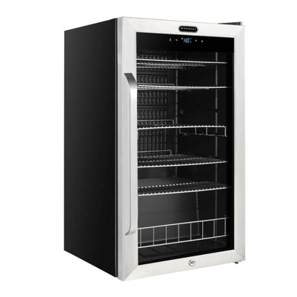 Whynter BR-1211DS 121 Can Freestanding Beverage Refrigerator cooler with Digital Control and Lock Stainless Steel