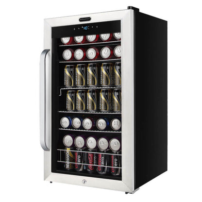 Whynter BR-1211DS 121 Can Freestanding Beverage Refrigerator cooler with Digital Control and Lock Stainless Steel