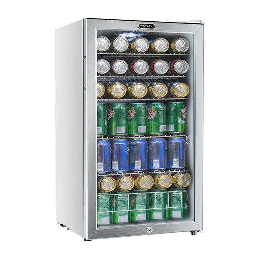 Whynter BR-128WS 120 Can Freestanding Beverage Refrigerator cooler with Lock Stainless Steel