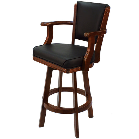 Ram Game BSTL2 - Backed Bar Stool with Arms - Chestnut