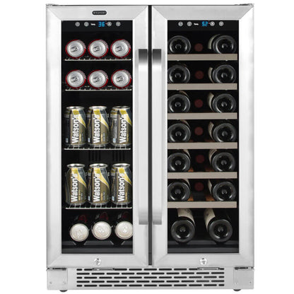 Whynter BOR-53024-SSW/BOR-53024-SSWa 24" Built-In Energy Star 5.3 cu. ft. Indoor/Outdoor Beverage Refrigerator Cooler Weather Proof in Stainless Steel with Lock and Optional Caster Wheels