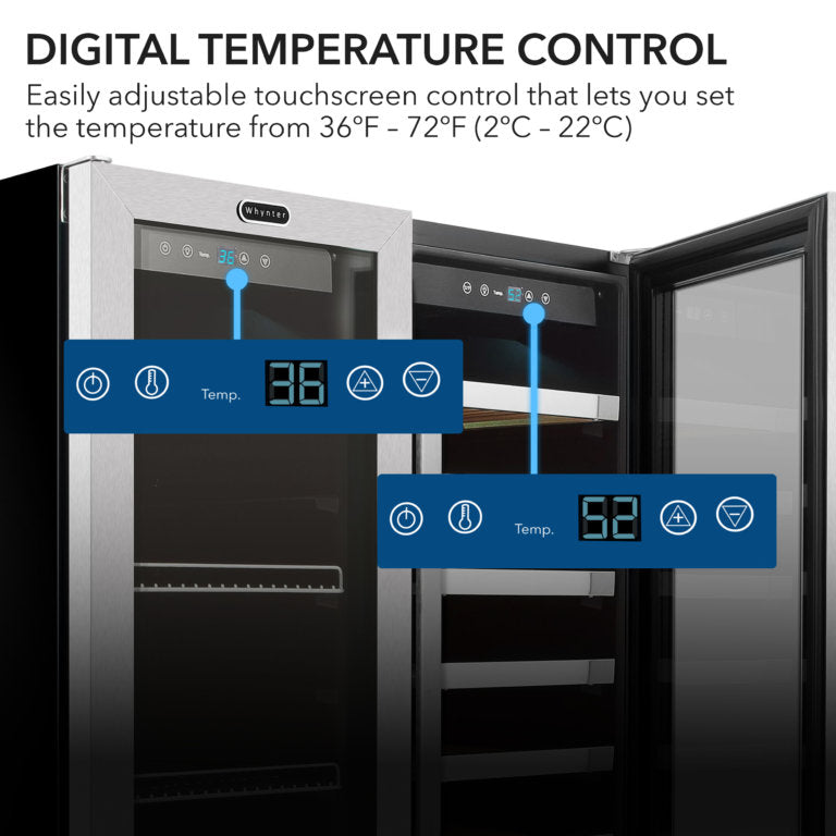 Whynter BWB-2060FDS/BWB-2060FDSa 24″ Built-In French Door Dual Zone 20 Bottle Wine Refrigerator 60 Can Beverage Center