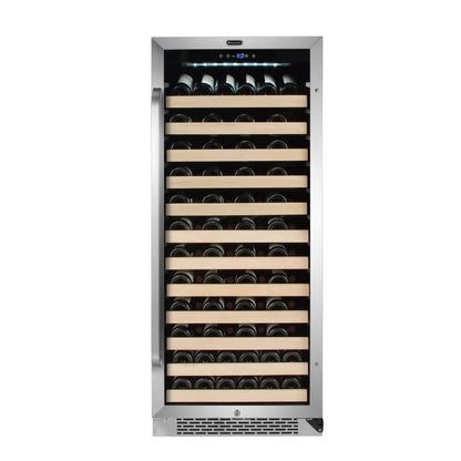 Whynter BWR-1002SD/BWR-1002SDa 24" 100 Bottle Large Capacity Built-in Stainless Steel Compressor Wine Refrigerator with Display Rack and LED display