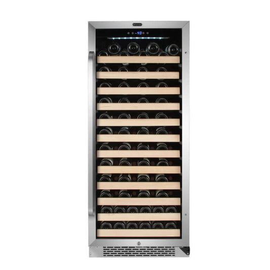 Whynter BWR-1002SD/BWR-1002SDa 24" 100 Bottle Large Capacity Built-in Stainless Steel Compressor Wine Refrigerator with Display Rack and LED display