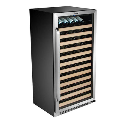 Whynter BWR-1002SD/BWR-1002SDa 24" 100 Bottle Large Capacity Built-in Stainless Steel Compressor Wine Refrigerator with Display Rack and LED display