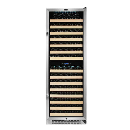 Whynter BWR-1642DZ/BWR-1642DZa 24" 164 Bottle Large Capacity Built-in Stainless Steel Dual Zone Compressor Wine Refrigerator with Display Rack and LED display