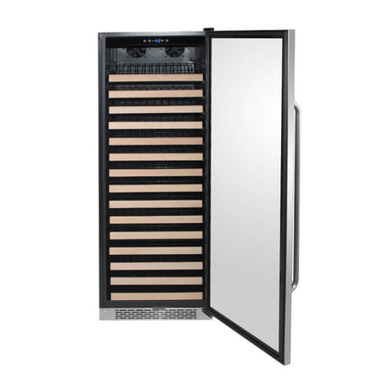 Whynter BWR-1662SD/BWR-1662SDa 24" 166 Bottle Large Capacity Built-in Stainless Steel Compressor Wine Refrigerator with Display Rack and LED display