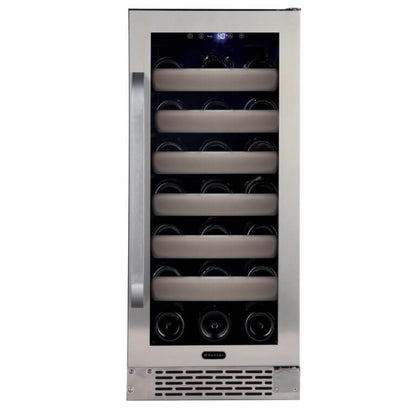 Whynter BWR-331SL Elite 33 Bottle Seamless Stainless Steel Door Single Zone Built-in Wine Refrigerator