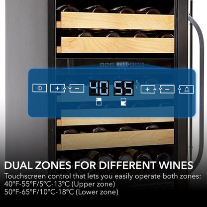 Whynter BWR-462DZ/BWR-462DZa 46 bottle Dual Temperature Zone Built-In Wine Refrigerator