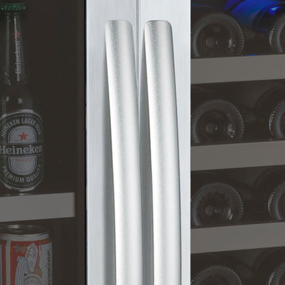 Allavino FlexCount Series 56 Bottle/124 Can Side-by-Side Wine Refrigerator/Beverage Center with Stainless Steel Doors